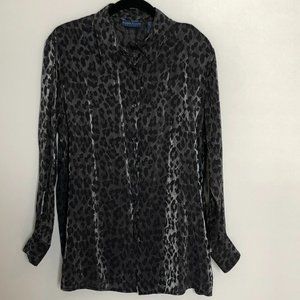 NWT Karen Scott Black/Gray Blouse PM
